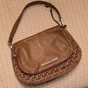 Michael Kors Tan and Brown Shoulder Bag